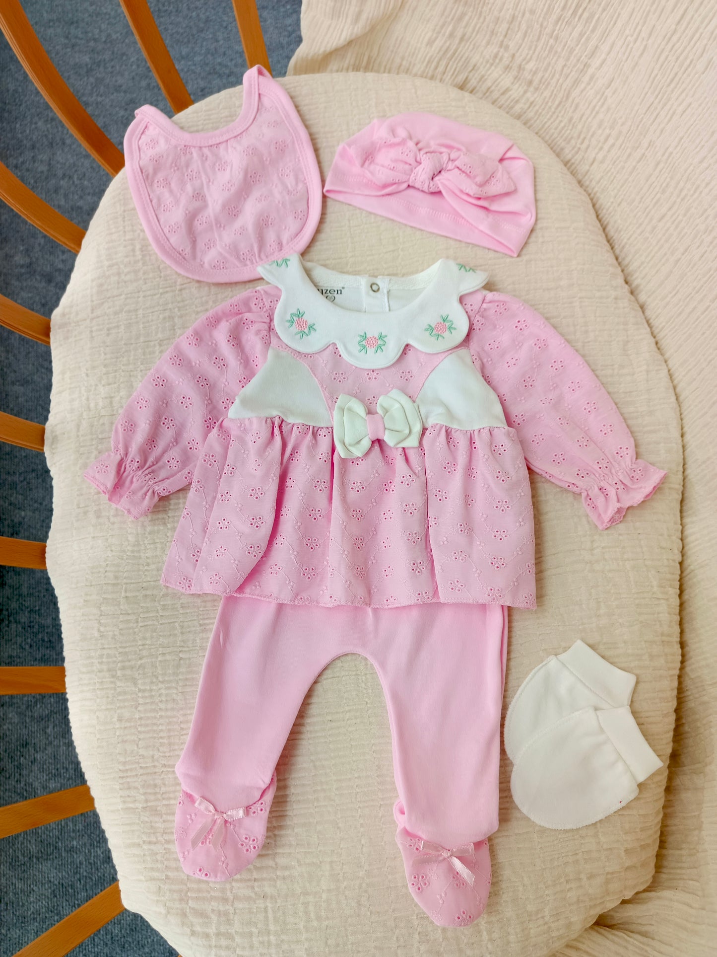 Bloom Çiçekli 5'li Hastane Çıkışı Seti Pembe