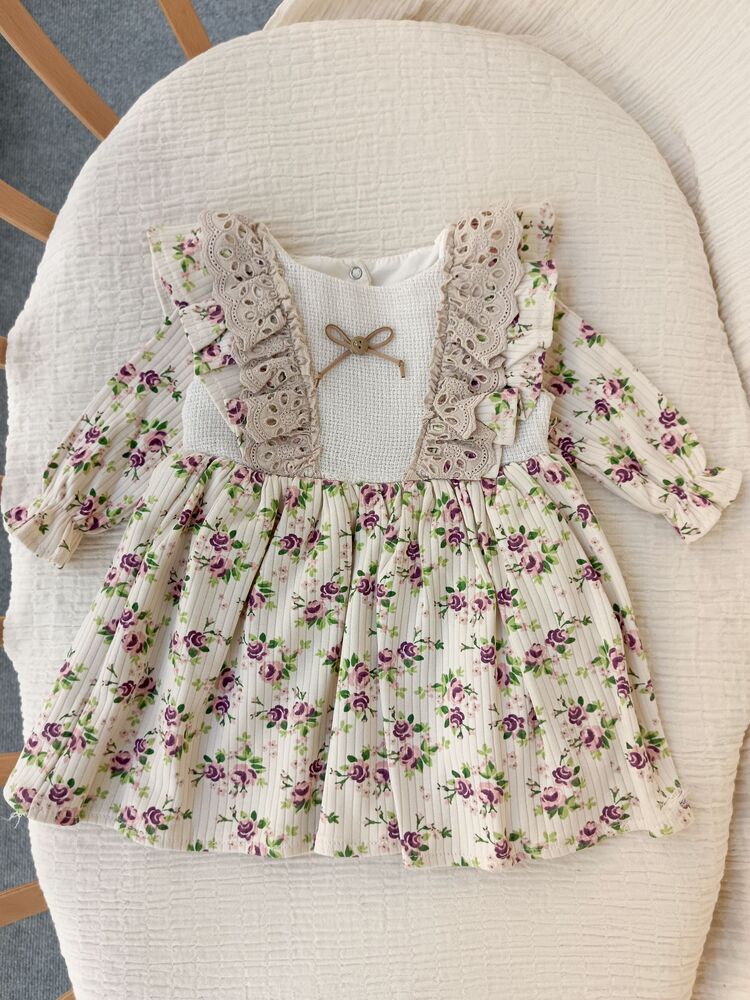 Azalea Çiçekli Pembe Elbise