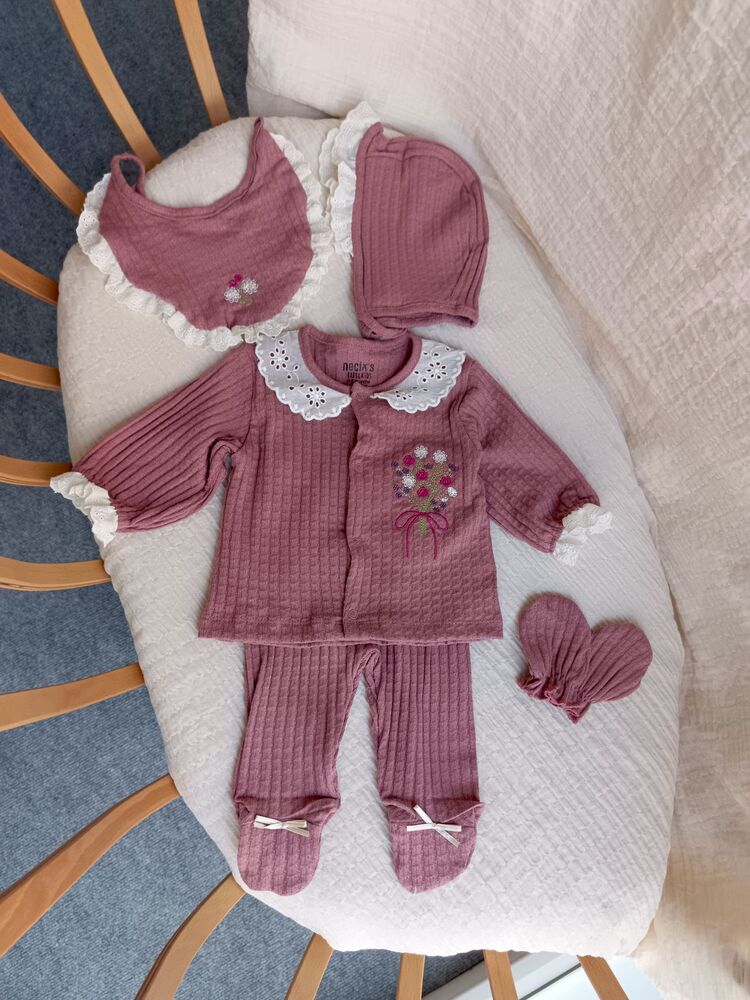 Vera Kız Bebek Yeni Doğan Set Kül Gülü Renk