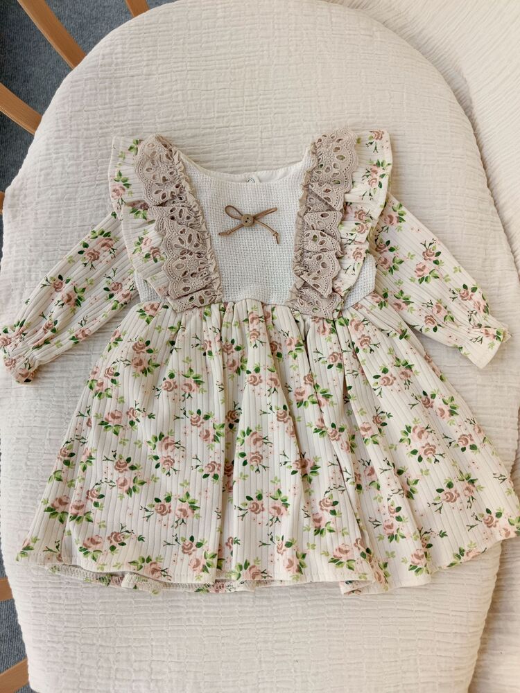 Azalea Çiçekli Somon Elbise