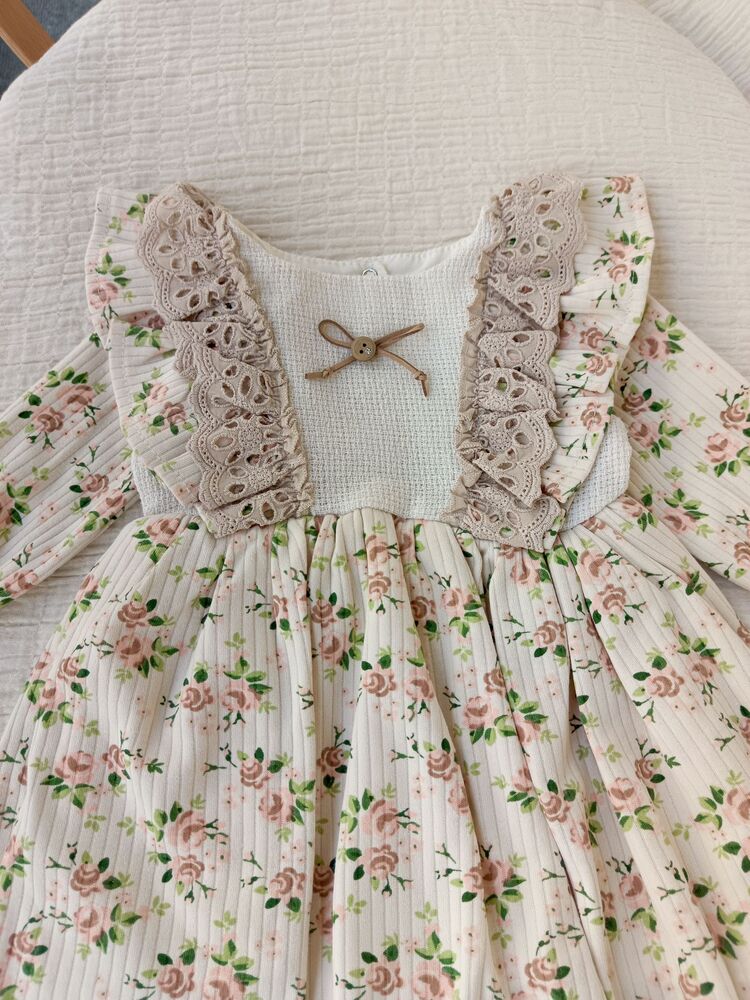 Azalea Çiçekli Somon Elbise