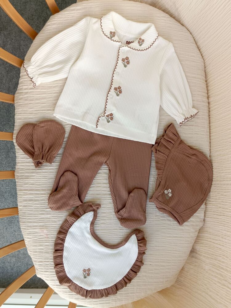 Demet 5li Kız Bebek Hastane Çıkışı Set