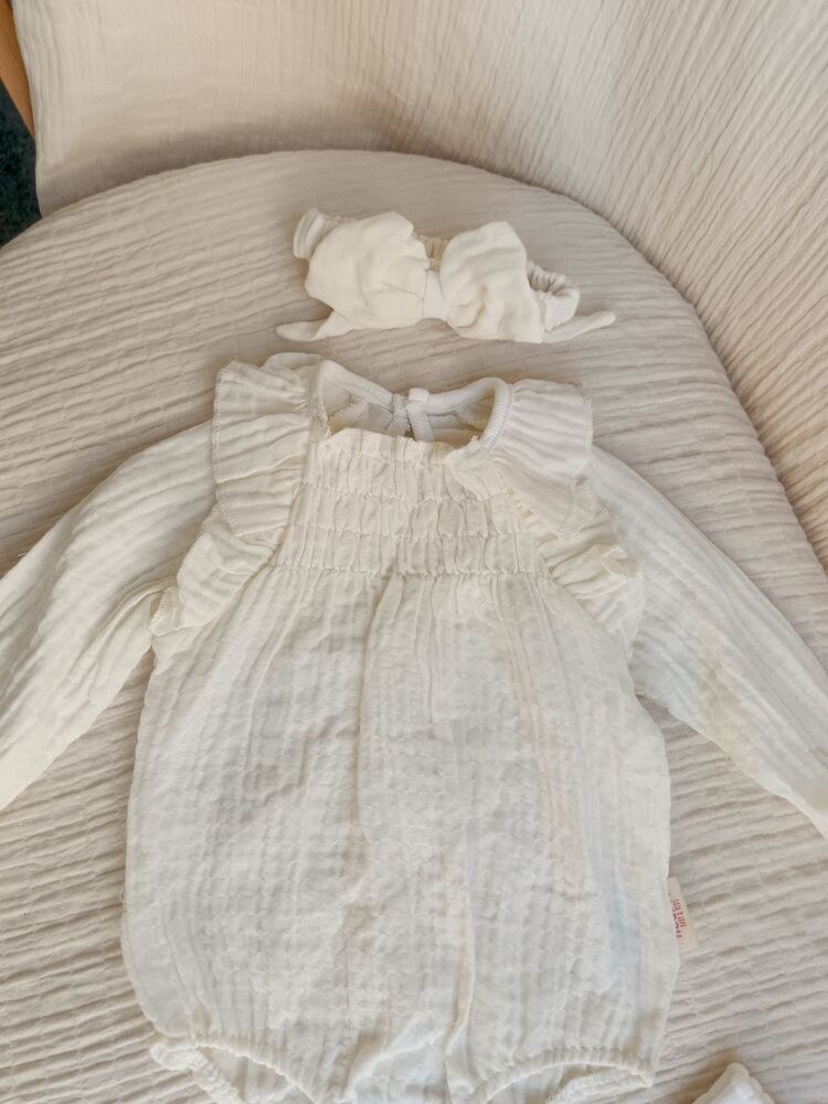 Lily Müslin 3lü Tulum Takım Krem