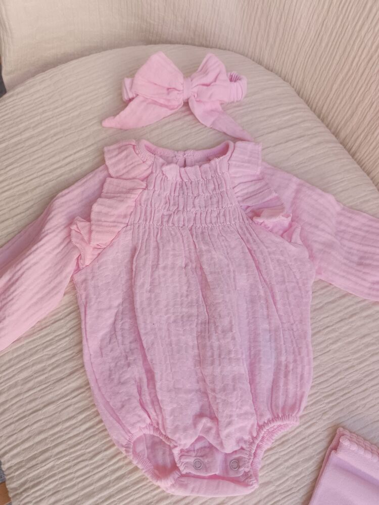 Lily Müslin 3lü Tulum Takım Pembe