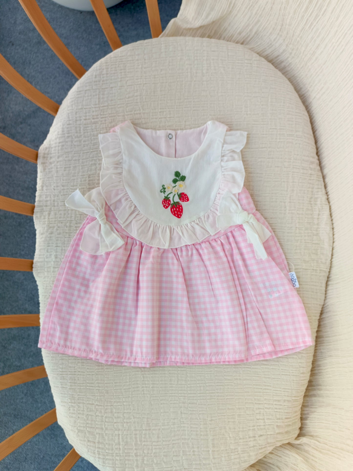 Strawberry Belle Ekoseli Elbise Pembe
