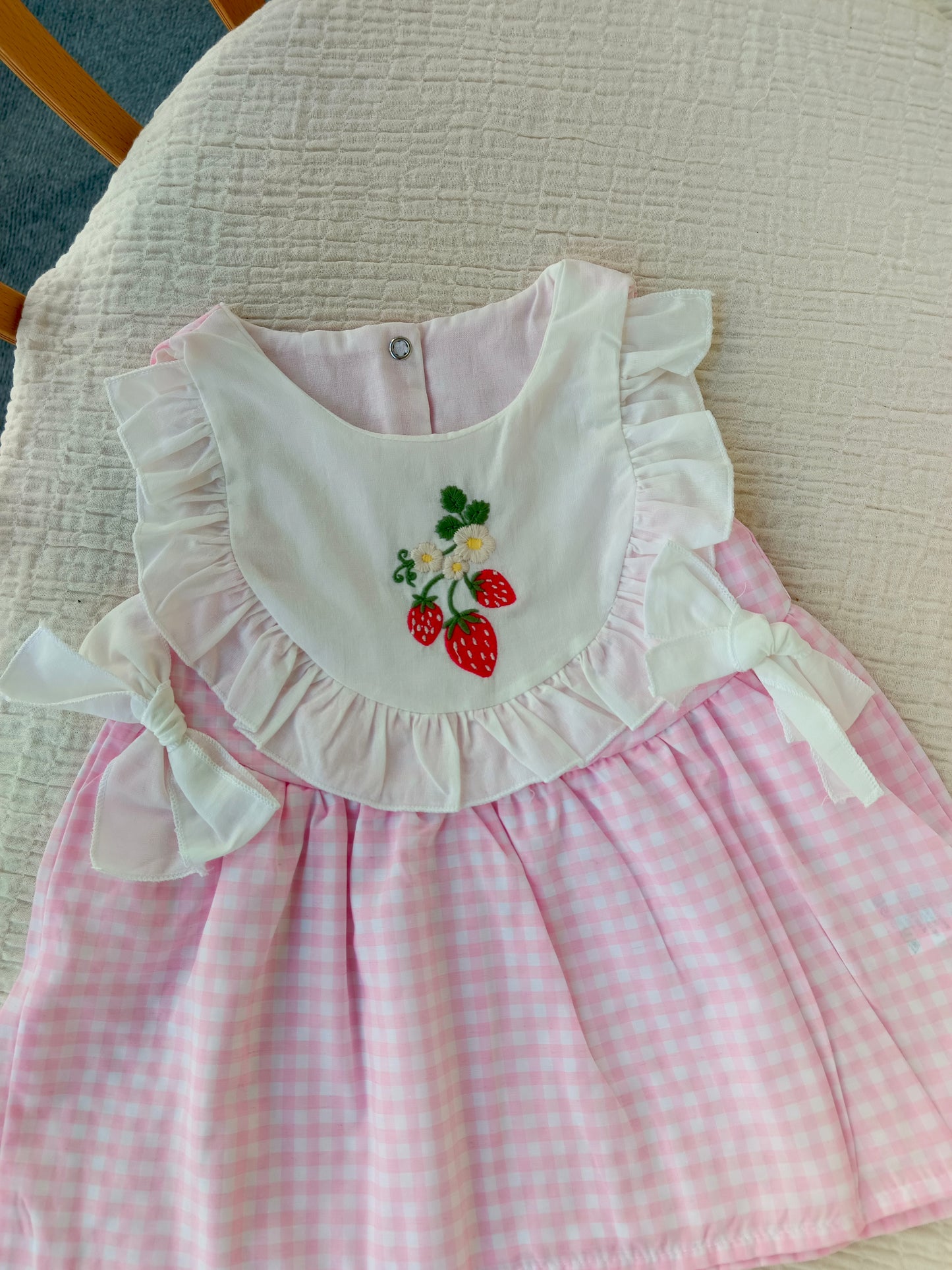 Strawberry Belle Ekoseli Elbise Pembe