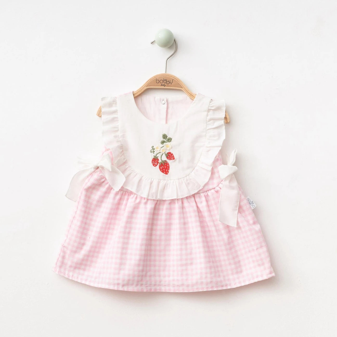 Strawberry Belle Ekoseli Elbise Pembe