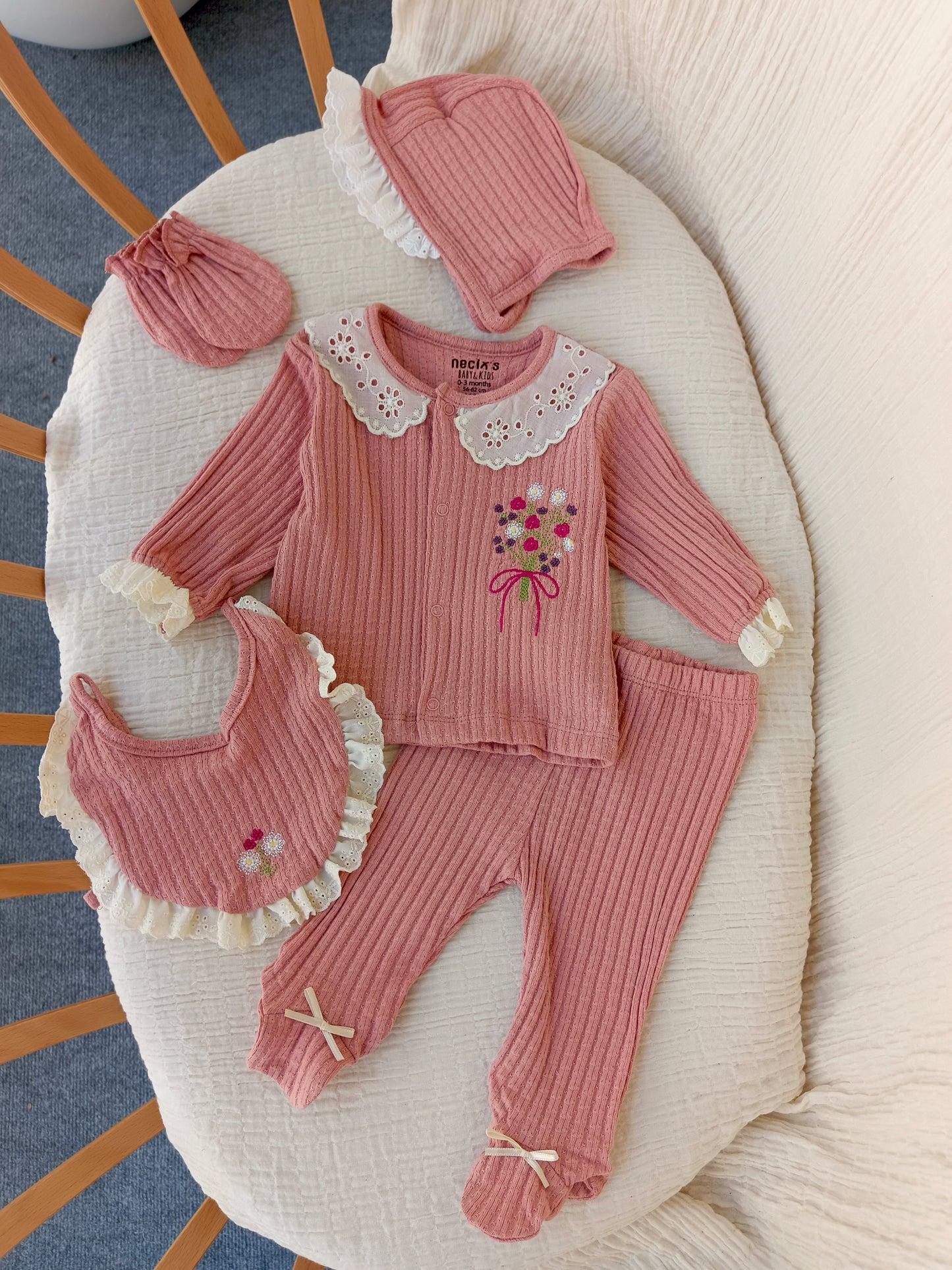 Vera Kız Bebek Yeni Doğan Set Puslu Gül Renk
