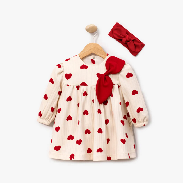 Büyük Kalpli Elbise Kırmızı