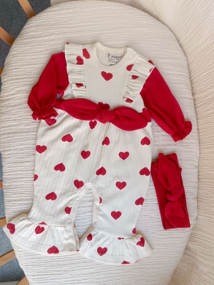 Elena Kalp Desenli Fiyonklu Bandanalı 2li Tulum Set