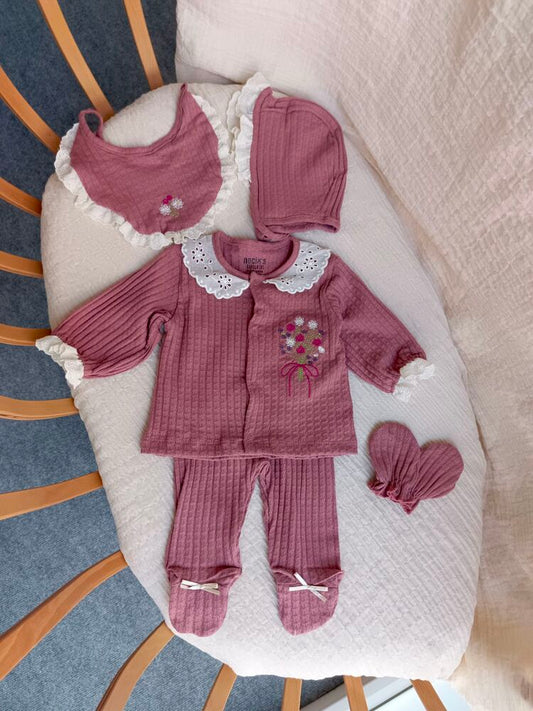 Vera Kız Bebek Yeni Doğan Set Kül Gülü Renk