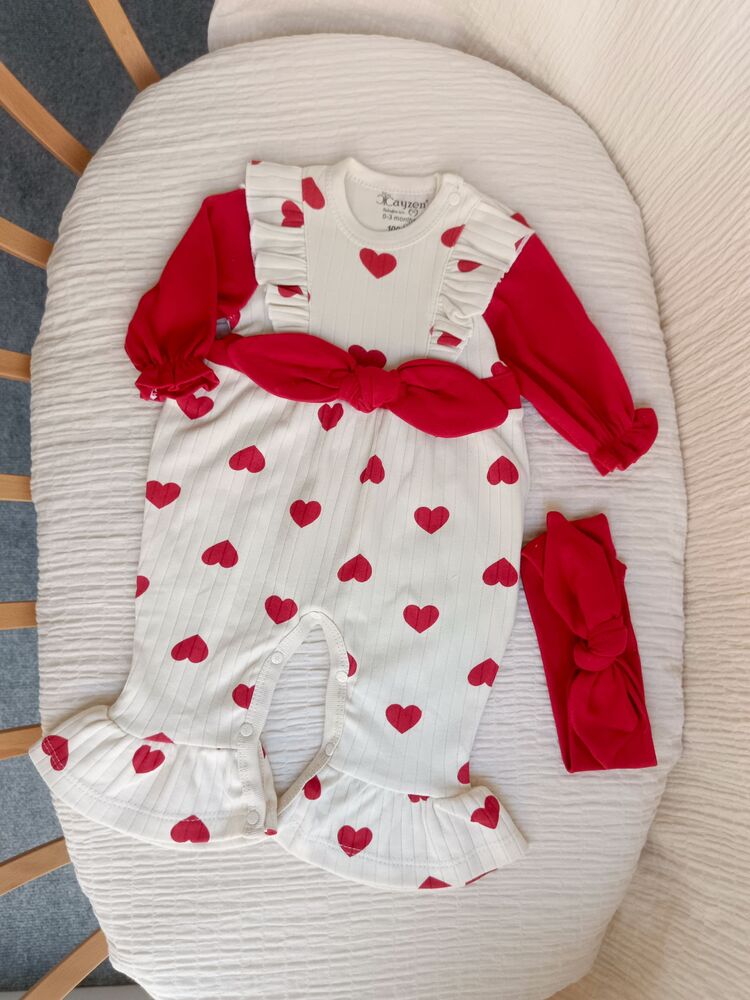 Elena Kalp Desenli Fiyonklu Bandanalı 2li Tulum Set