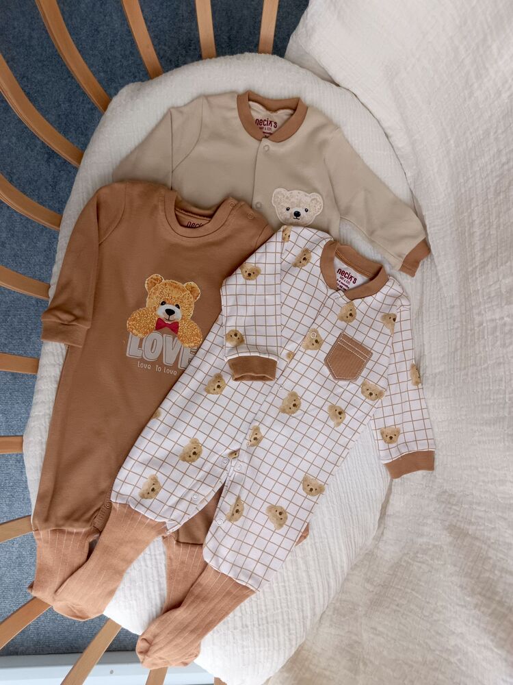 Sevimli Ayıcık 3lü Patikli Tulum