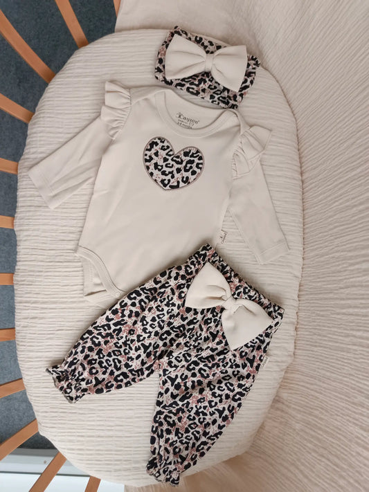 Hope Leoparlı 3lü Krem Takım