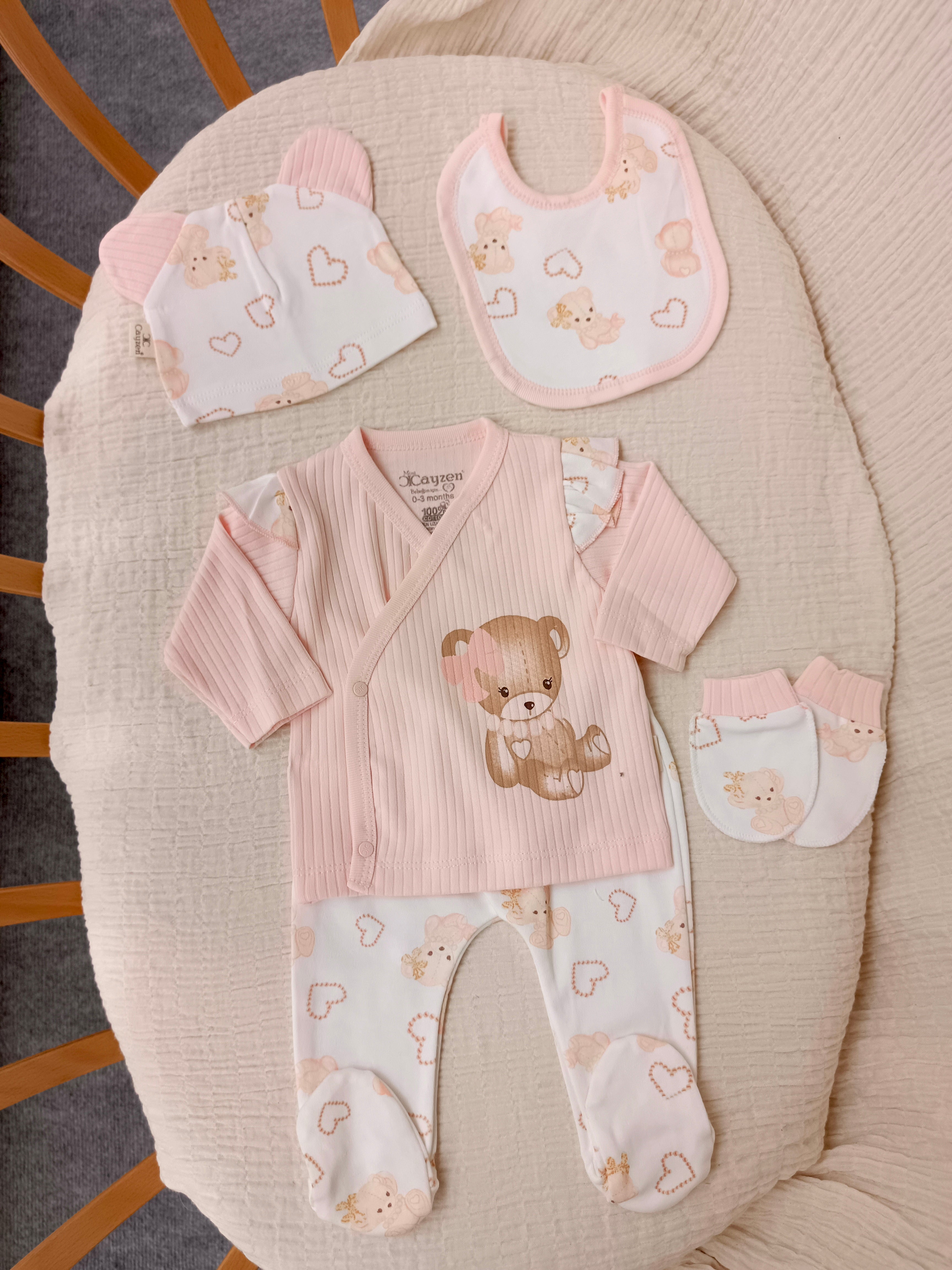 Ayıcıklı Pembe Hastane Yenidoğan Seti