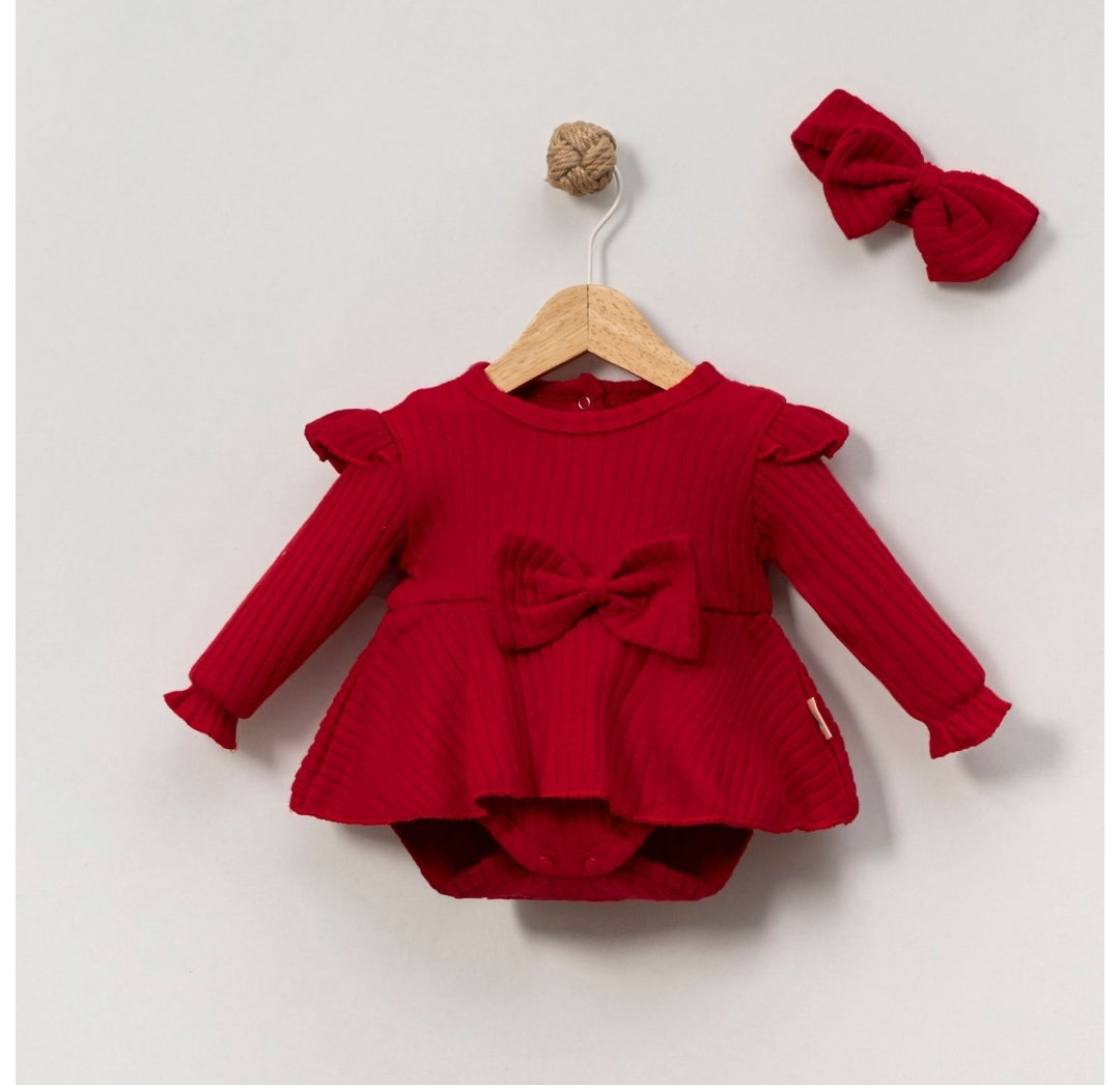 Şardonlu Kırmızı Romper