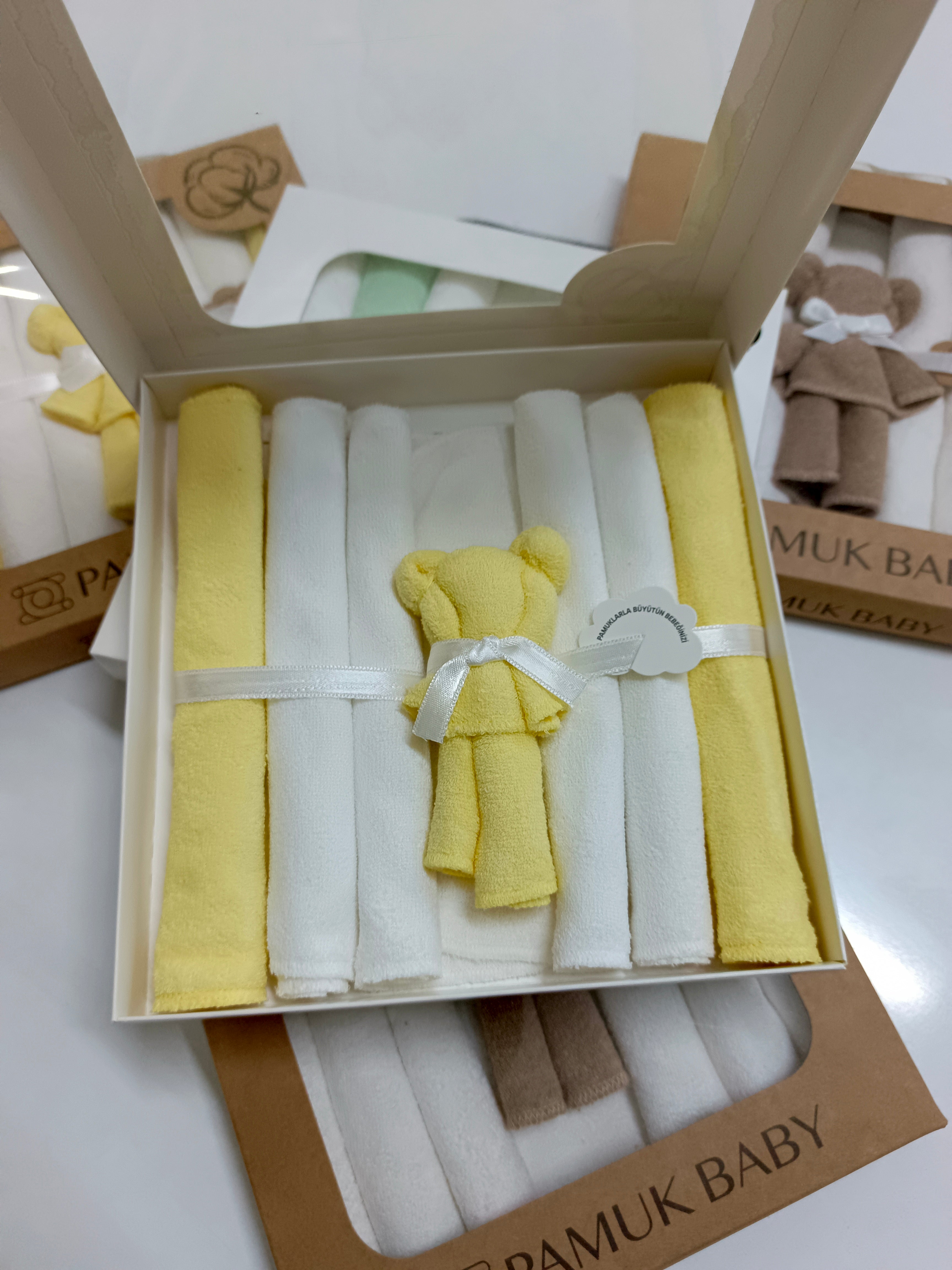 7’Li Özel organik pamuk havlu bebek ağız mendili