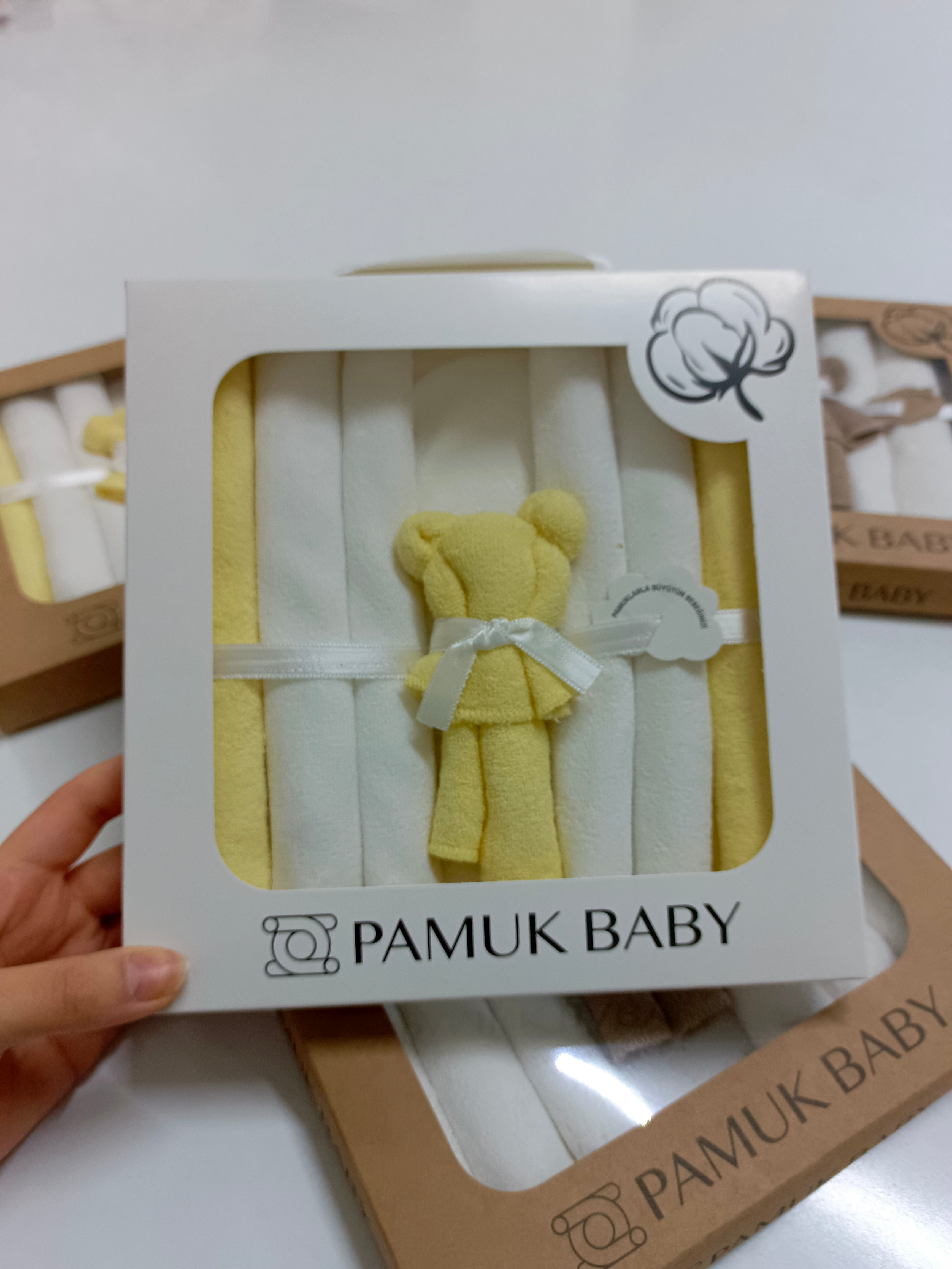 7’Li Özel organik pamuk havlu bebek ağız mendili