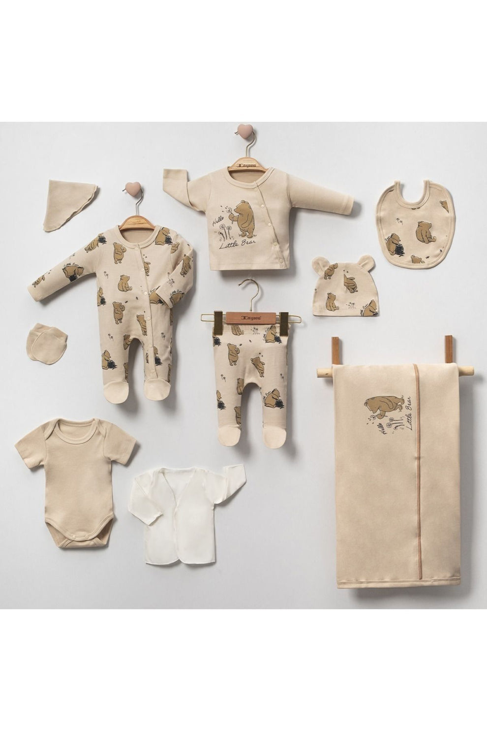 Ayıcıklı Erkek Bebek Premium 10'lu Hastane Yenidoğan Seti