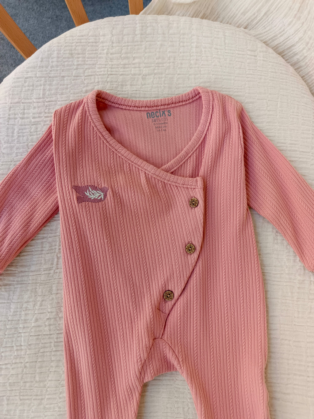 Maya Düğmeli Patikli Tulum Puslu Gül