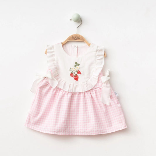 Strawberry Belle Ekoseli Elbise Pembe