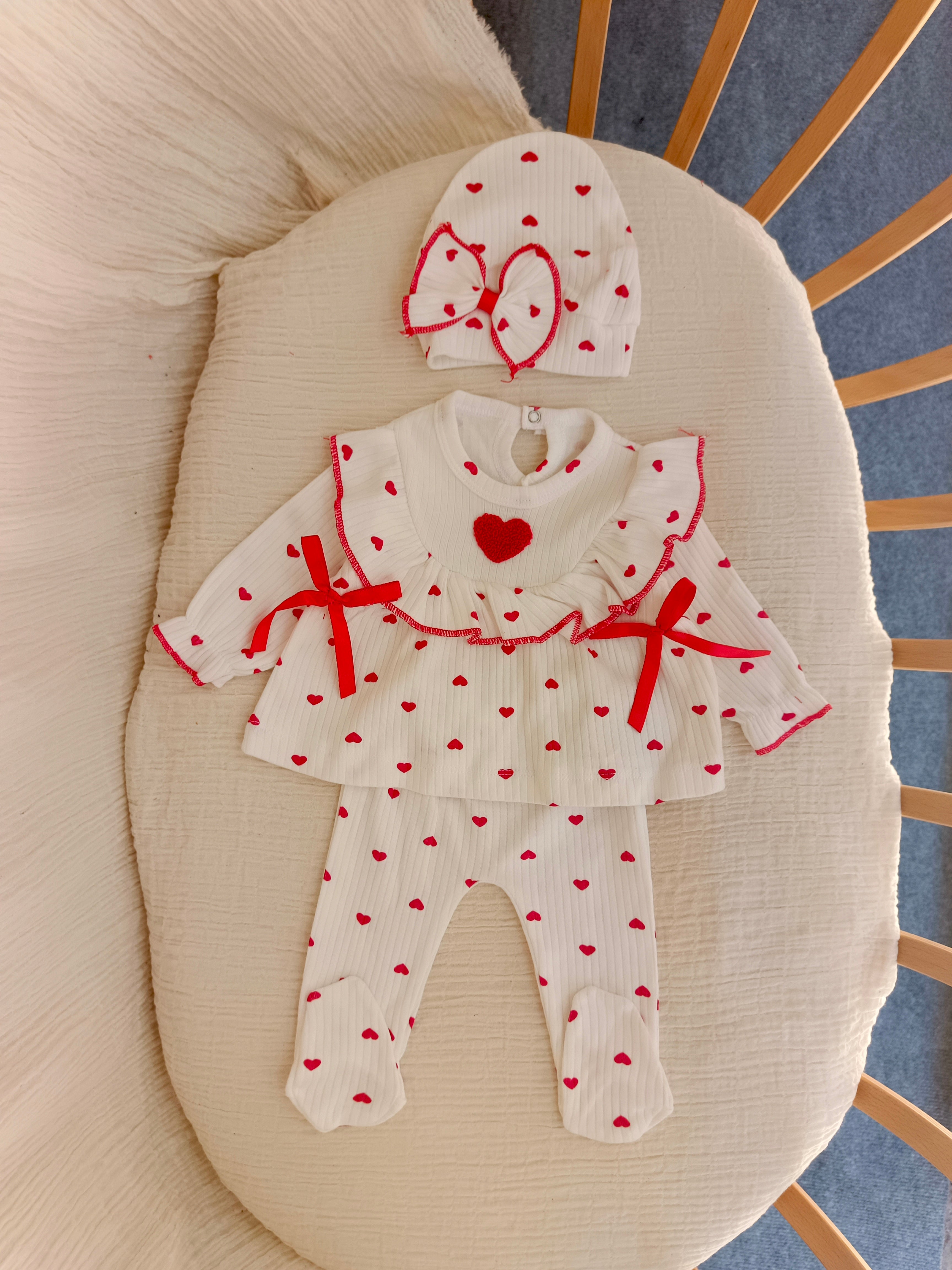 Kalp Süzine Detaylı 5'li Takım