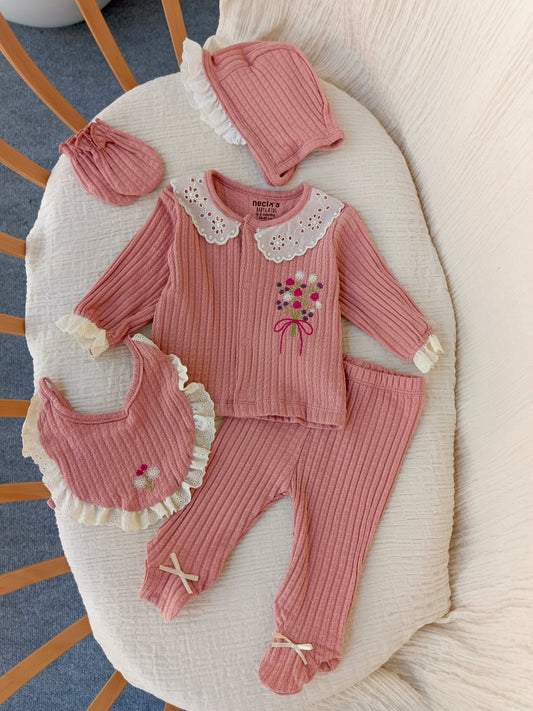 Vera Kız Bebek Yeni Doğan Set Puslu Gül Renk