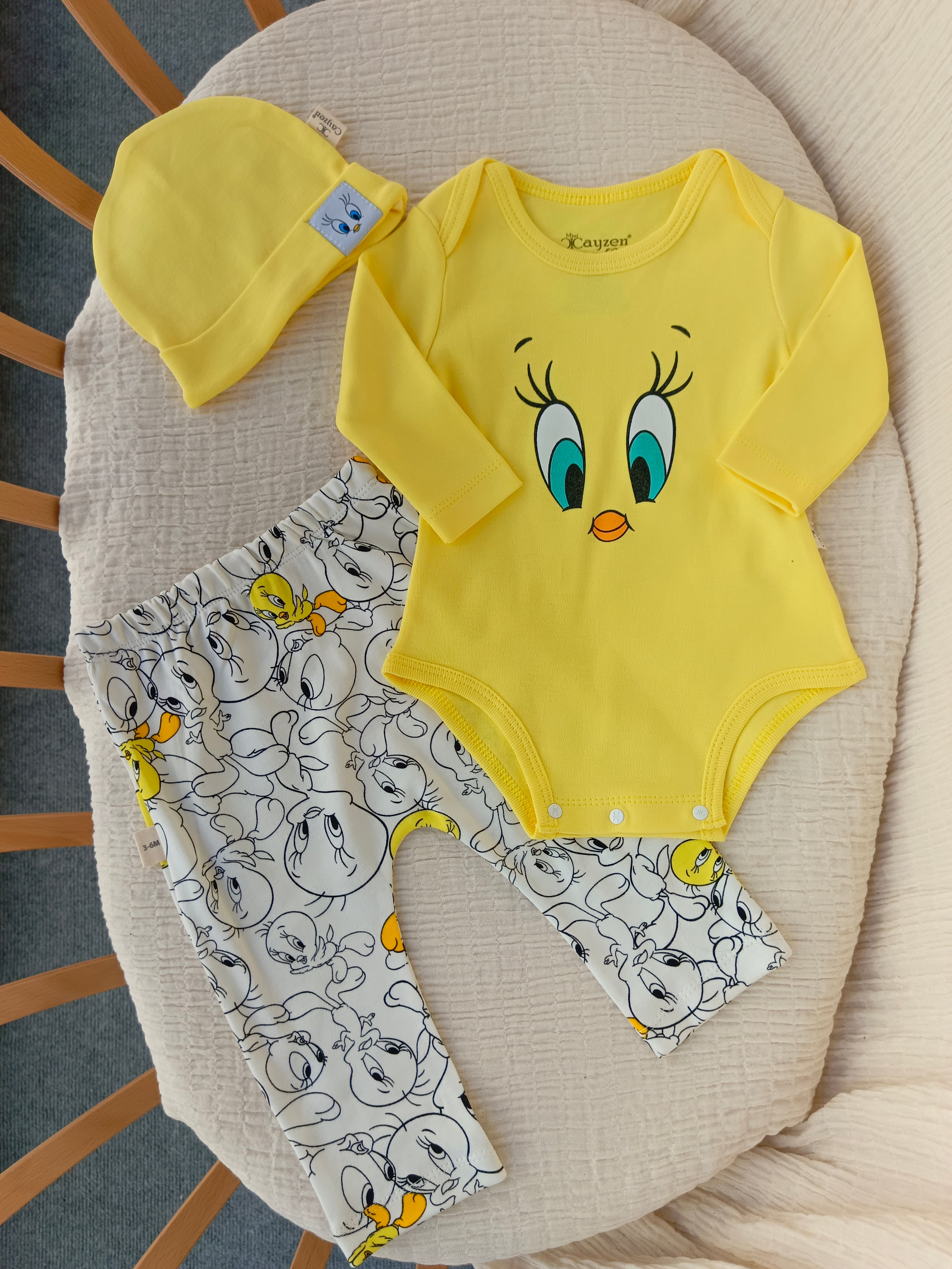 Tweety Civciv Desenli Bebek 3'lü Takım