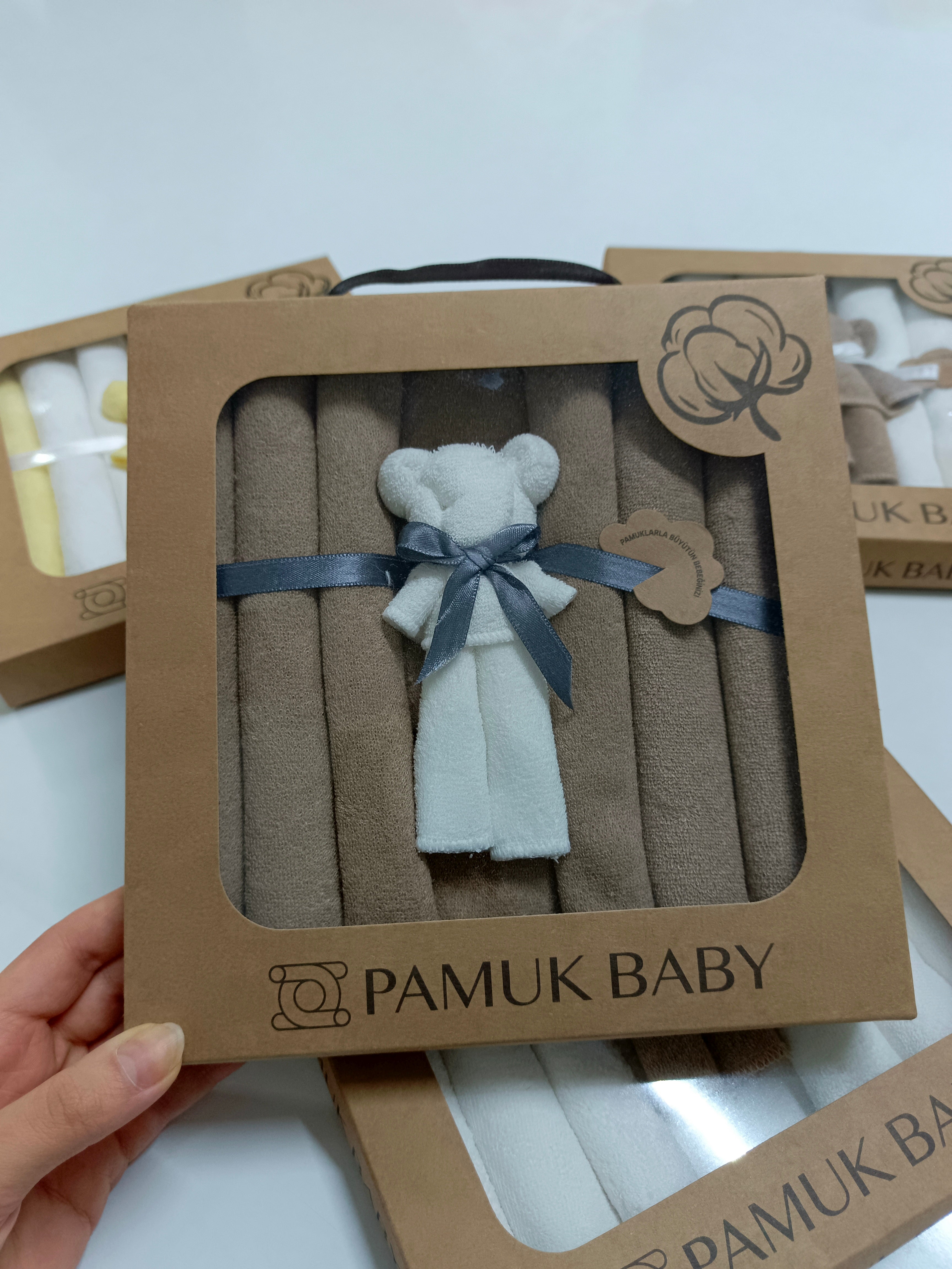 7’Li Özel organik pamuk havlu bebek ağız mendili