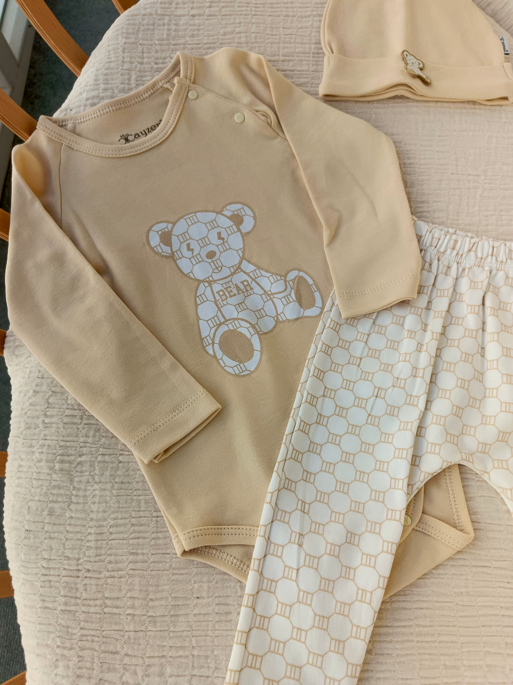 Bear Şapkalı Takım Bej