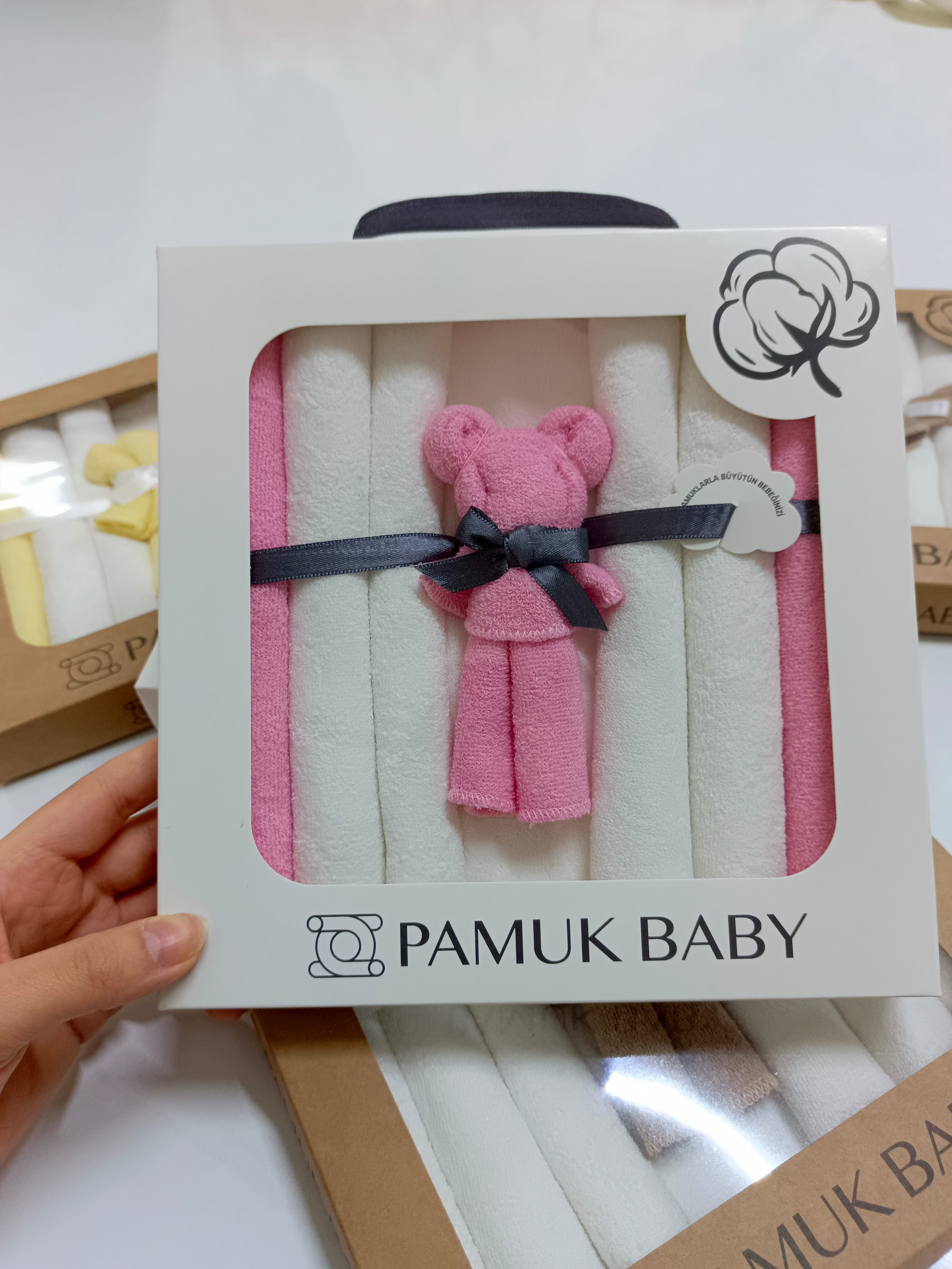 7’Li Özel organik pamuk havlu bebek ağız mendili