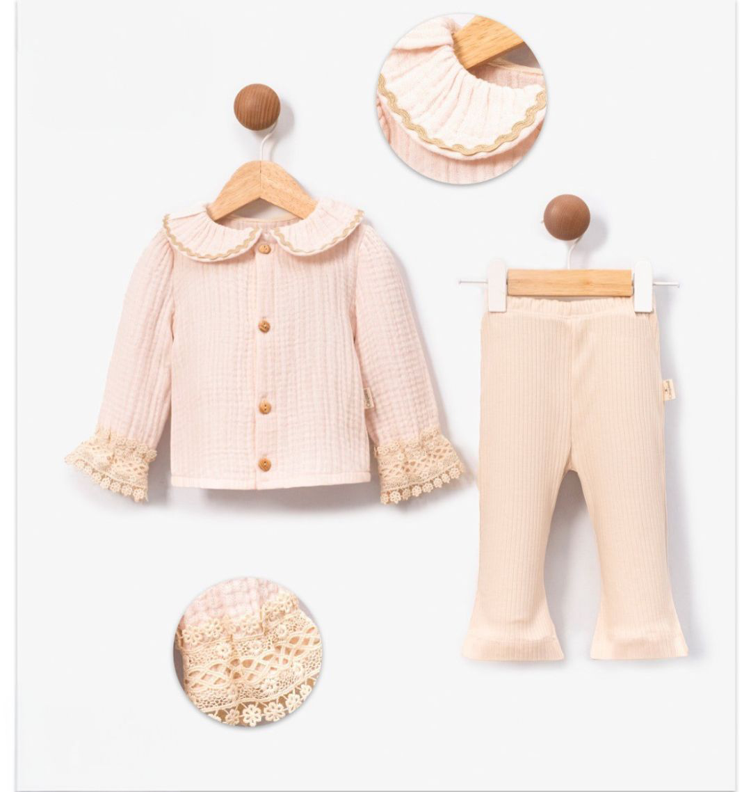 Müslin Kız Bebek 2'li Takım