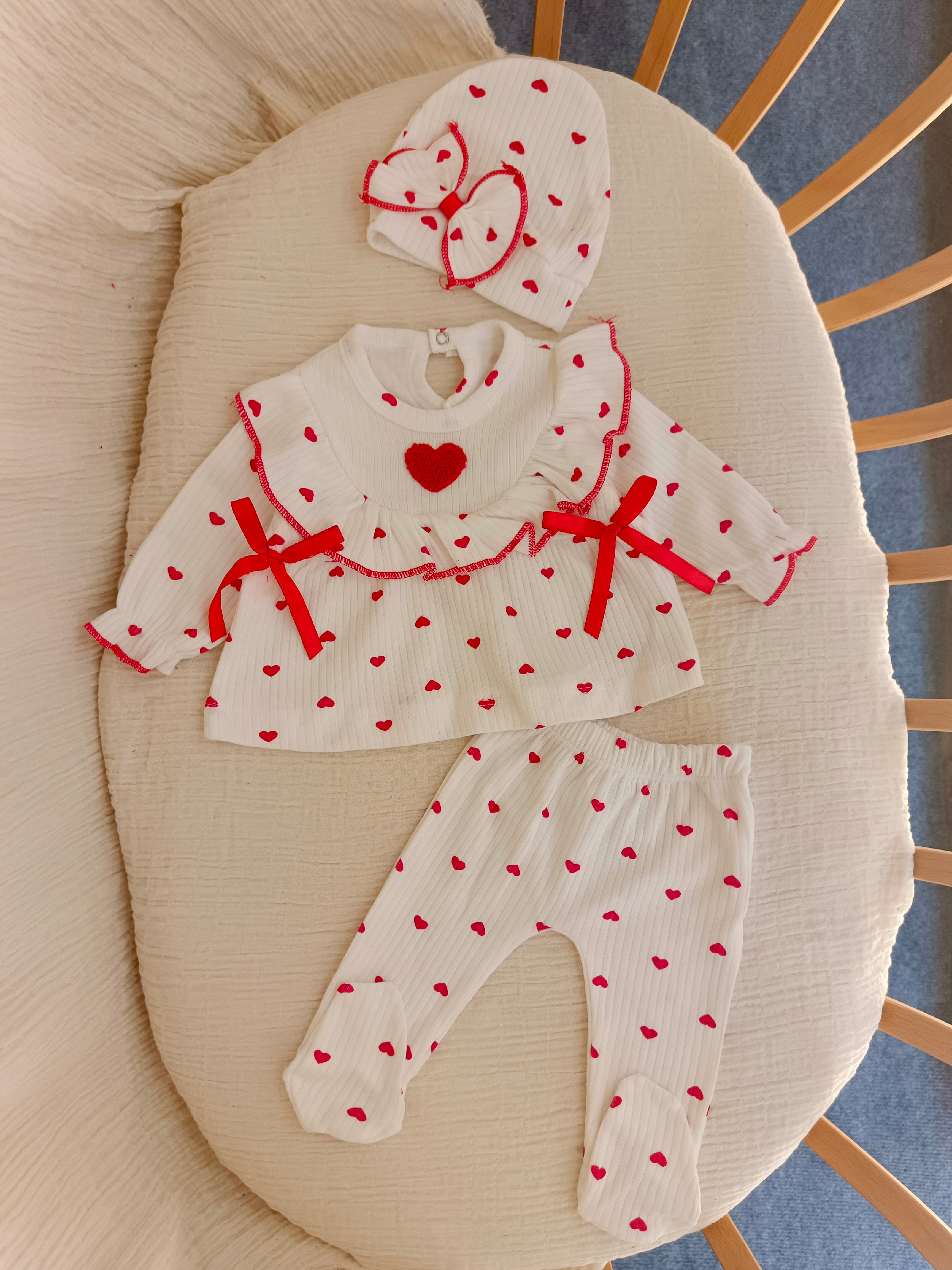 Kalp Süzine Detaylı 5'li Takım