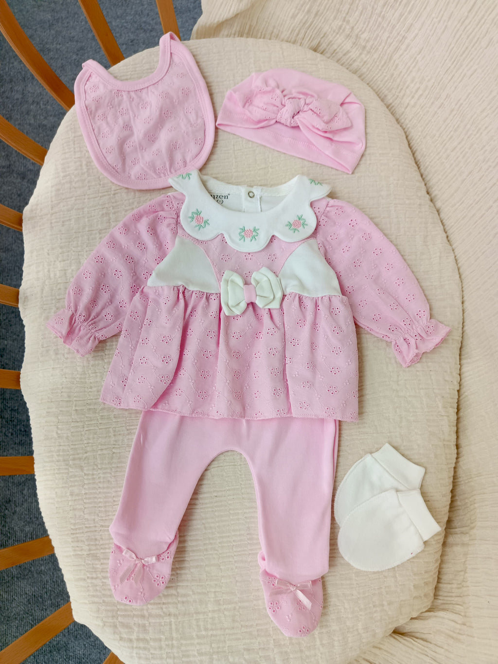 Bloom Çiçekli 5'li Hastane Çıkışı Seti Pembe